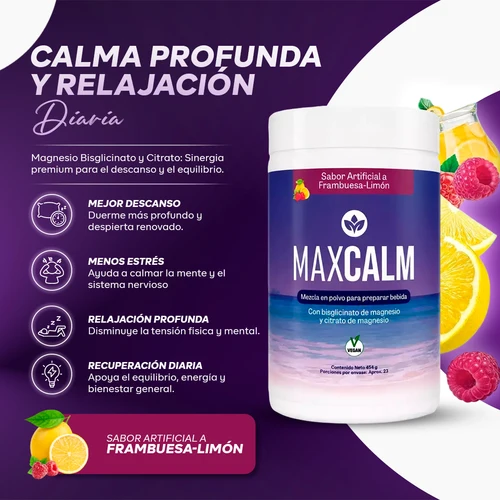 MAX CALM - Magnesio Bisglicinato + Citrato en Polvo 454 g
